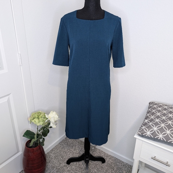 💘 M.M. Lafleur Emily Teal Blue Green Dress Sz 10 - Picture 2 of 5